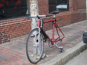 Locked Bike - Improper missing wheel