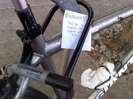 Poorly locked bike